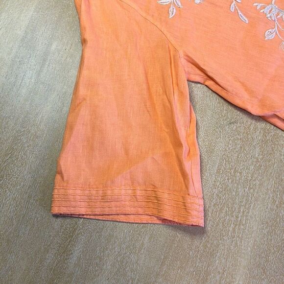 Johnny Was Lael Boxy Linen Embroidered Shirt - Picture 8 of 13